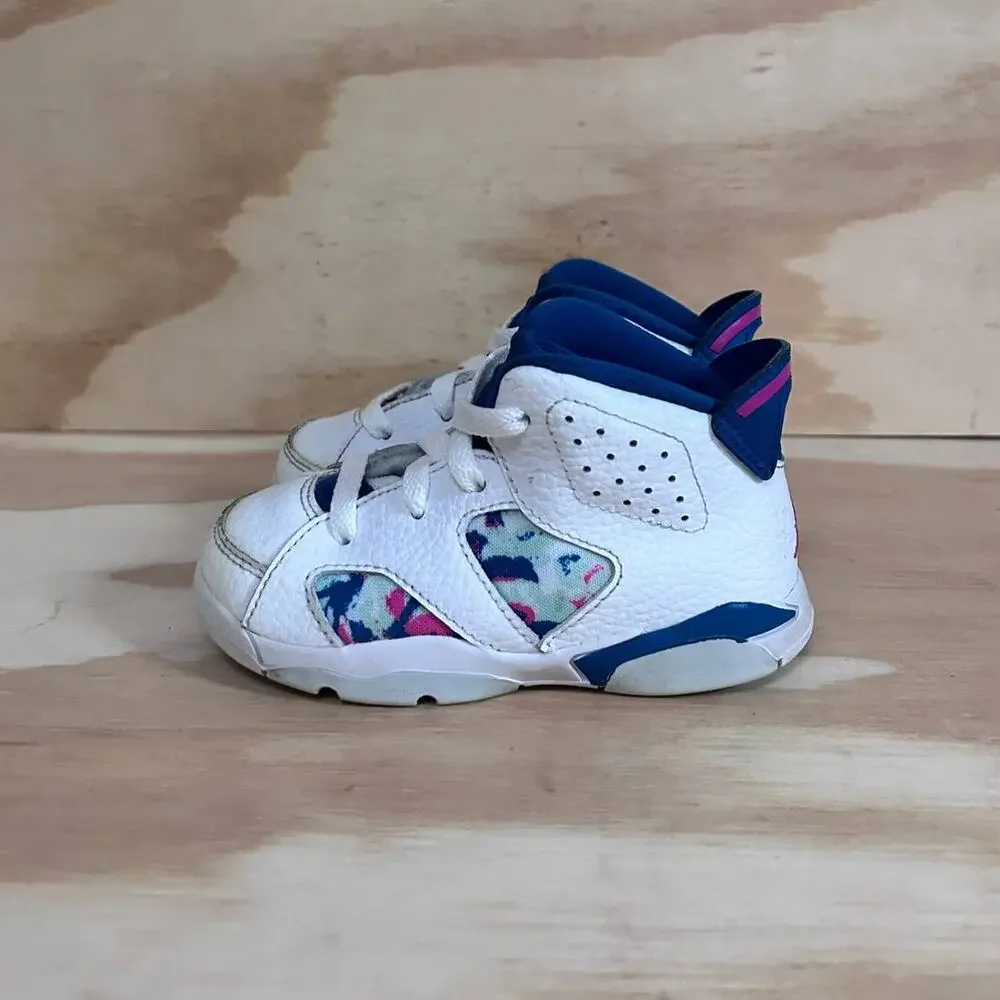 Nike - Jordan 6 Retro - Sneakers - White/Blue - Kids Baby - 7C - 645127-153